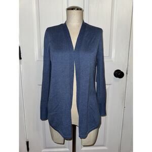NEW Chico’s Spun Rayon Topper Cardi Sweater Deep Indigo Heather Size 0 US S